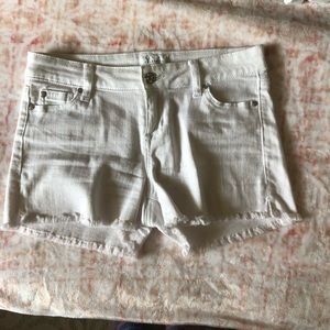 White jean shorts